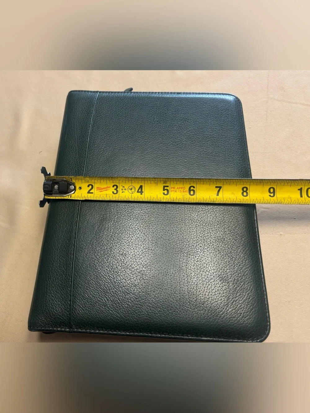 Franklin Quest Covey Classic Zip Planner GREEN Top Grain Verona Leather 7 Ring